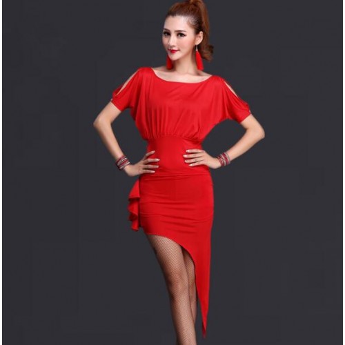 Royal blue Latin Dance Dress Women For Sale red/black Fitness Clothes Stage Costumes Tassel Cha Cha/Rumba Dance Dresses